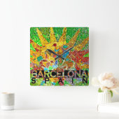 バルセロナ スクエア壁時計 (ホーム)