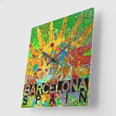 バルセロナ スクエア壁時計 (傾斜)