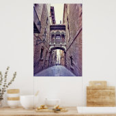 バルセロナ、スペインのゴシック様式四分の一 ポスター (キッチン)