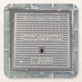 バルセロナ，スペインのユーティリティカバーコースター スクエアペーパーコースター (正面)