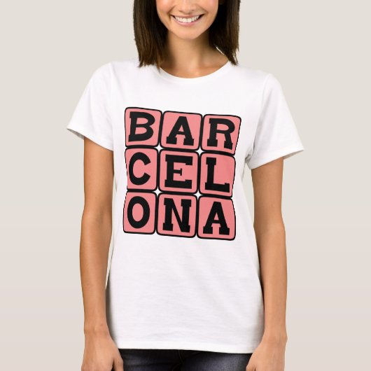 バルセロナ、スペインの都市 Tシャツ (正面)