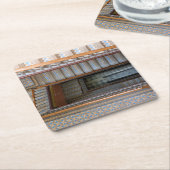 バルセロナ，スペインカラフル階段コースター スクエアペーパーコースター (アングル)