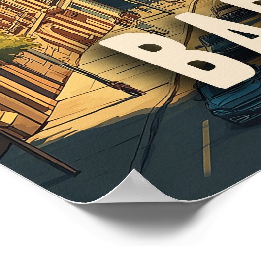 バルセロナ,スペイン旅行 ポスター (角)