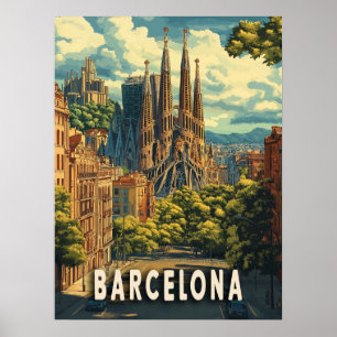 バルセロナ,スペイン旅行 ポスター