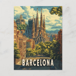 バルセロナ，スペイン旅行 ポストカード
