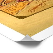 バルセロナ，スペイン書，女性の手紙，ヴィンテージ ポスター (角)