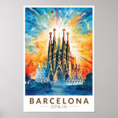バルセロナ スペイン サグラダファミリア 旅行 アート ポスター (正面)
