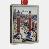 バルセロナ，スペイン，シティスケープ メタルオーナメント (右)