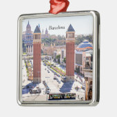 バルセロナ，スペイン，シティスケープ メタルオーナメント (左)