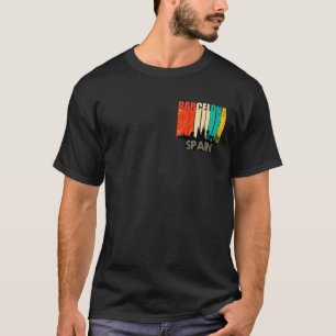 バルセロナ スペイン スカイライン アート Tシャツ