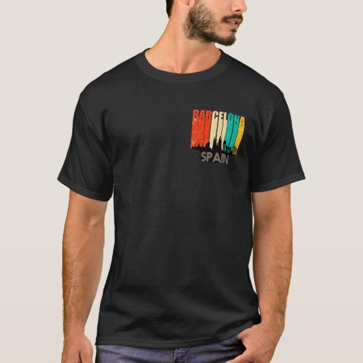 バルセロナ スペイン スカイライン アート Tシャツ (正面)