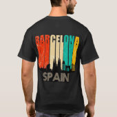バルセロナ スペイン スカイライン アート Tシャツ (裏面)