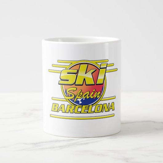 バルセロナ スペイン スキーロゴ ジャンボコーヒーマグカップ (正面)