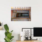 バルセロナ，スペイン – タイルパターン（の模様が）ある階段ポスター ポスター (ホームオフィス)