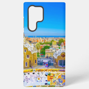 バルセロナ スペイン - パルク・グエル・ガウディのモザイク SAMSUNG GALAXY S22 ULTRAケース