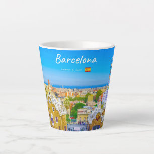 バルセロナ、スペイン - パルク・グエル・ガウディモザイク Small カフェラテマグ