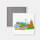 バルセロナ – スペイン マグネット (正面/裏面)