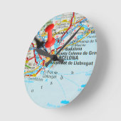 バルセロナ、スペイン ラウンド壁時計 (傾斜)