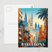 バルセロナ、スペイン レトロ旅行 ポストカード (正面/裏面)