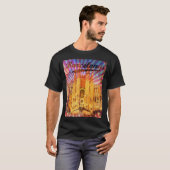 バルセロナ，スペイン，ヴィンテージのポスター Tシャツ (正面フル)