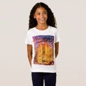 バルセロナ，スペイン，ヴィンテージのポスター Tシャツ (正面フル)