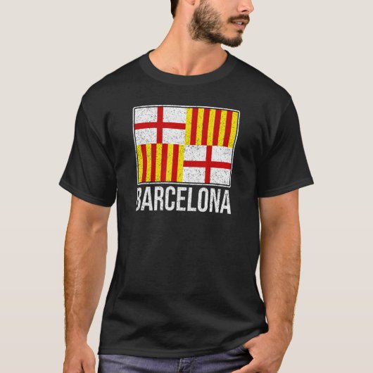 バルセロナ スペイン 市旗 カタルーニャ 1 Tシャツ (正面)