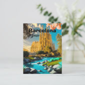 バルセロナ スペイン 旅行 はがき アート スペイン 旅行 (スタンド正面)