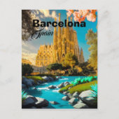 バルセロナ スペイン 旅行 はがき アート スペイン 旅行 (正面)