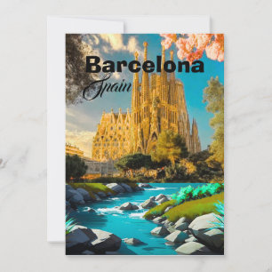 バルセロナ スペイン 旅行 はがき アート スペイン 旅行 招待状