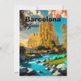 バルセロナ スペイン 旅行 はがき アート スペイン 旅行 招待状