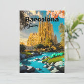 バルセロナ スペイン 旅行 はがき アート スペイン 旅行 招待状 (スタンド正面)