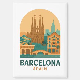 バルセロナ スペイン 旅行 サグラダ・ファミリア ヴィンテージ マグネット