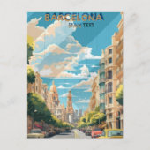 バルセロナ スペイン 旅行 旅行 ポスター デザイン ポストカード (正面)