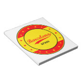 バルセロナ，スペイン，旗の色の付いた円 ノートパッド (アングル)