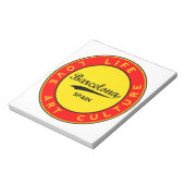 バルセロナ，スペイン，赤い円，アート ノートパッド (回転)