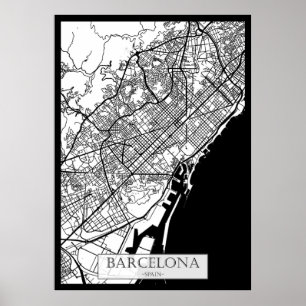バルセロナ スペイン 都市地図 ポスター