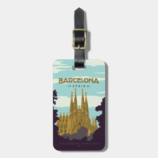 バルセロナ、スペイン- Sagrada Familia ラゲッジタグ (正面縦)