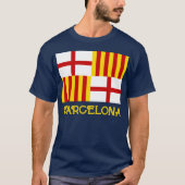 バルセロナ ナショナリズム アート 赤 白 黄 フラグ Tシャツ (正面)