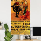 バルセロナ，ブルファイター，プラザ・デル・トロス，ヴィンテージ ポスター (ホームオフィス)