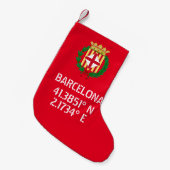 バルセロナ 緯度 経度 紋章 スモールクリスマスストッキング (正面 (吊り時))