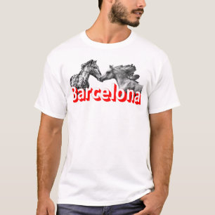 バルセロナ、馬、サッカー、旅行愛 Tシャツ