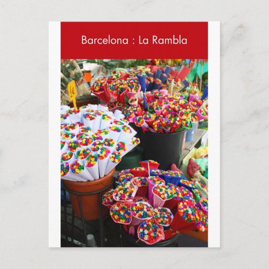 バルセロナ: La Rambla ポストカード (正面)