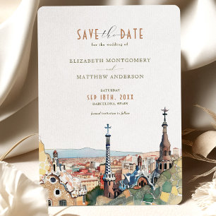 バルセロナ Save The Date 目的地 スペイン エスパーニャ I 招待状