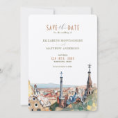 バルセロナ Save The Date 目的地 スペイン エスパーニャ I 招待状 (正面)
