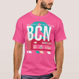 バルセロナBCNエアポートコードバゲージラベル3 Tシャツ