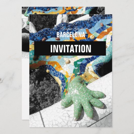 バルセロナGaudi公園Guell 招待状 (正面/裏面)