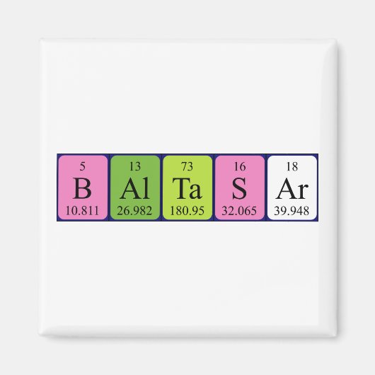 バルタサー周期表名磁石 マグネット (正面)