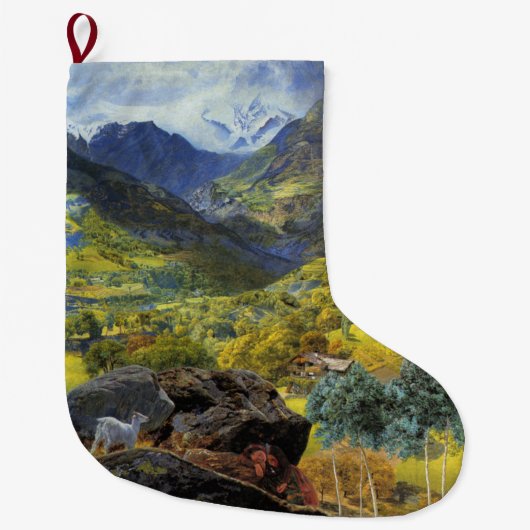 バルダオスタ(アルパ威厳のあるインイタリアンランドスケープ) ラージクリスマスストッキング (正面)