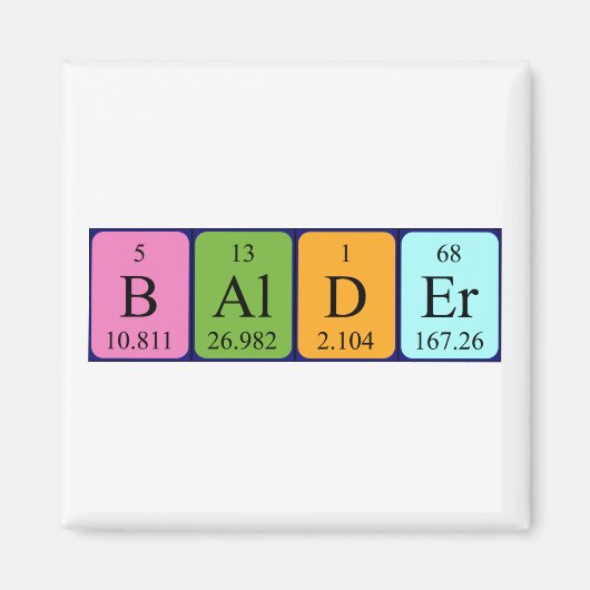 バルダー周期表名磁石 マグネット (正面)