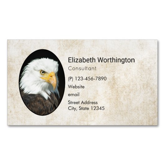 バルッ威厳のあるドイーグルポートレート マグネット名刺 (正面)